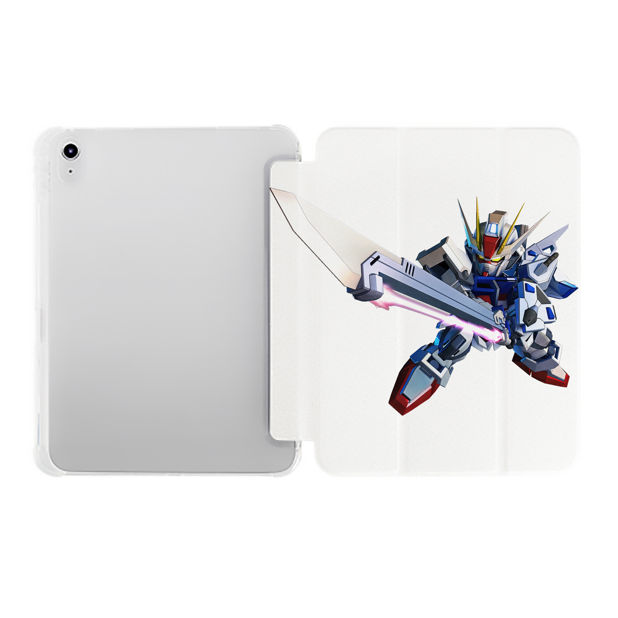 （画像用） 機動戦士ガンダム Mobile Suit Gundam IPad ケース ペン収納付き 三つ折りスタンド PUレザー×シリコン 対応機種9.5/10.5/10.9インチ